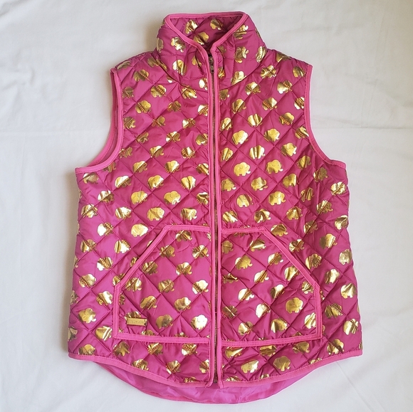 Sale!! Simply Southern Pink and Gold Elephant Vest - Picture 1 of 4
